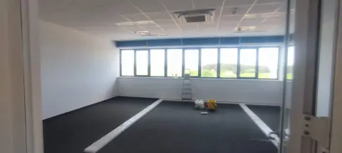 GLS — office space with marked carpet walkways