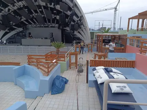 Papaya — open terrace with a stage