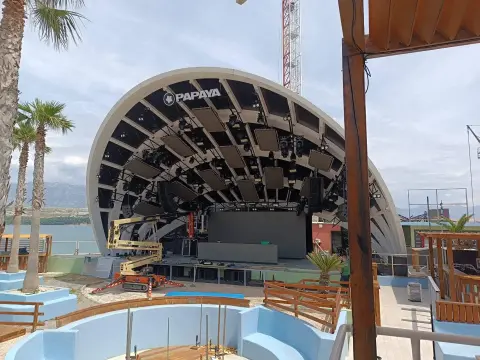 Papaya — stage and terrace in an outdoor venue